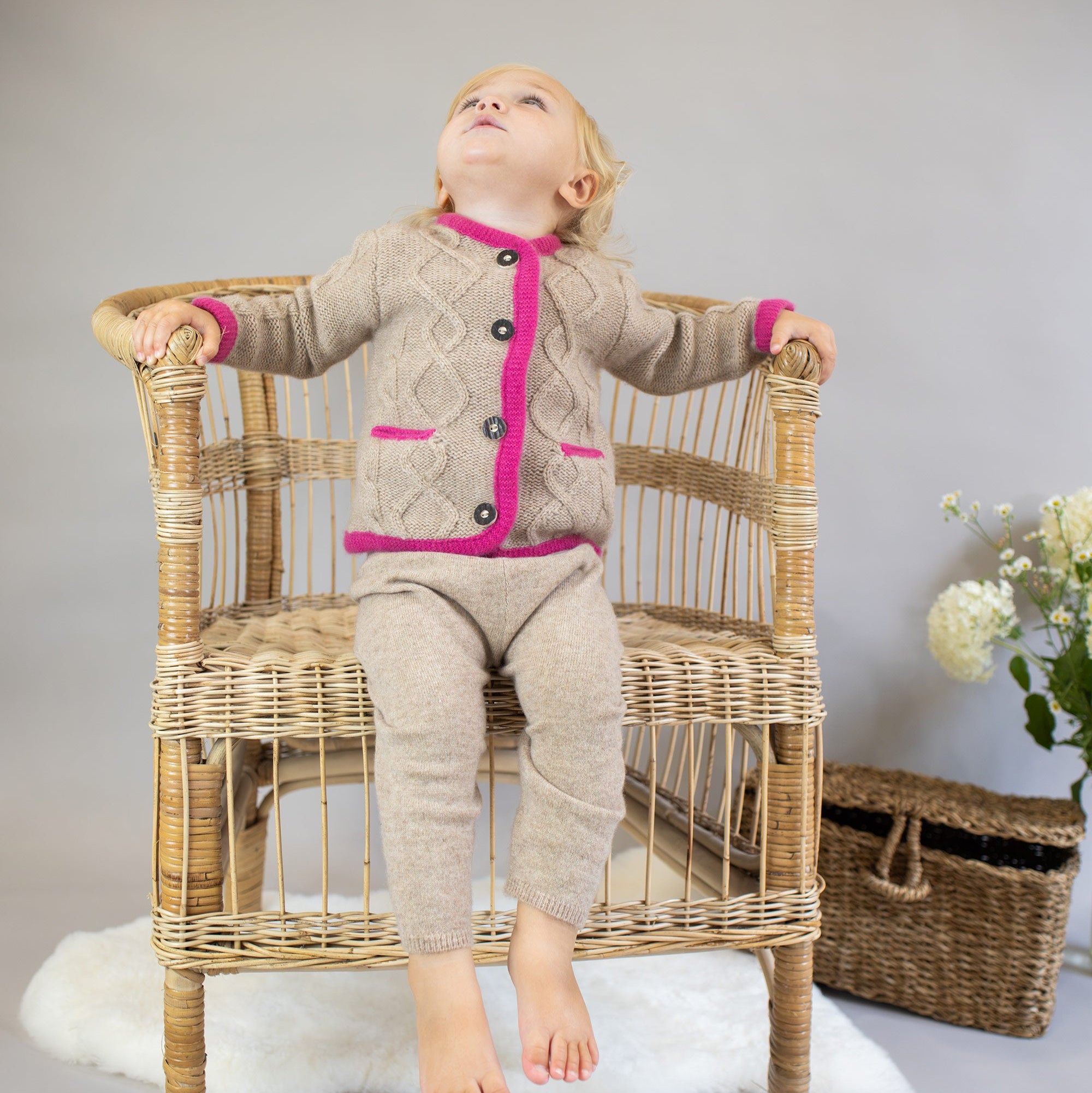 Traditional cardigan MAXI with an Aran pattern