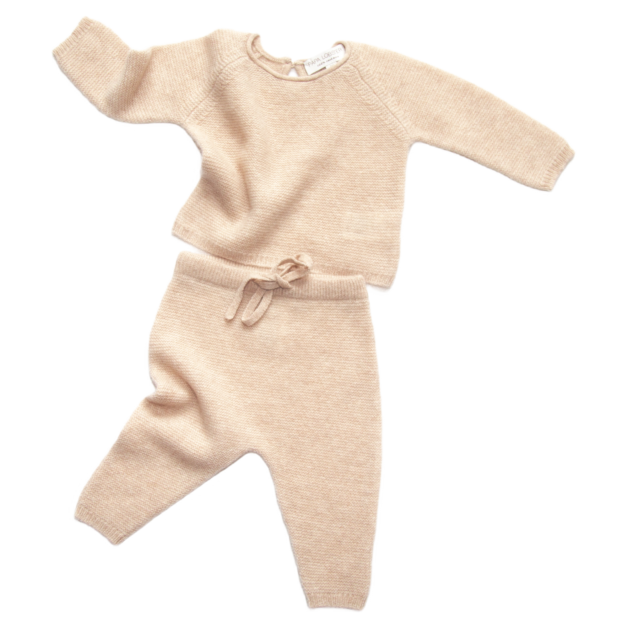 Kaschmir-Baby-Set Pullover + Hose allNATURAL Beige Naturfarben in 