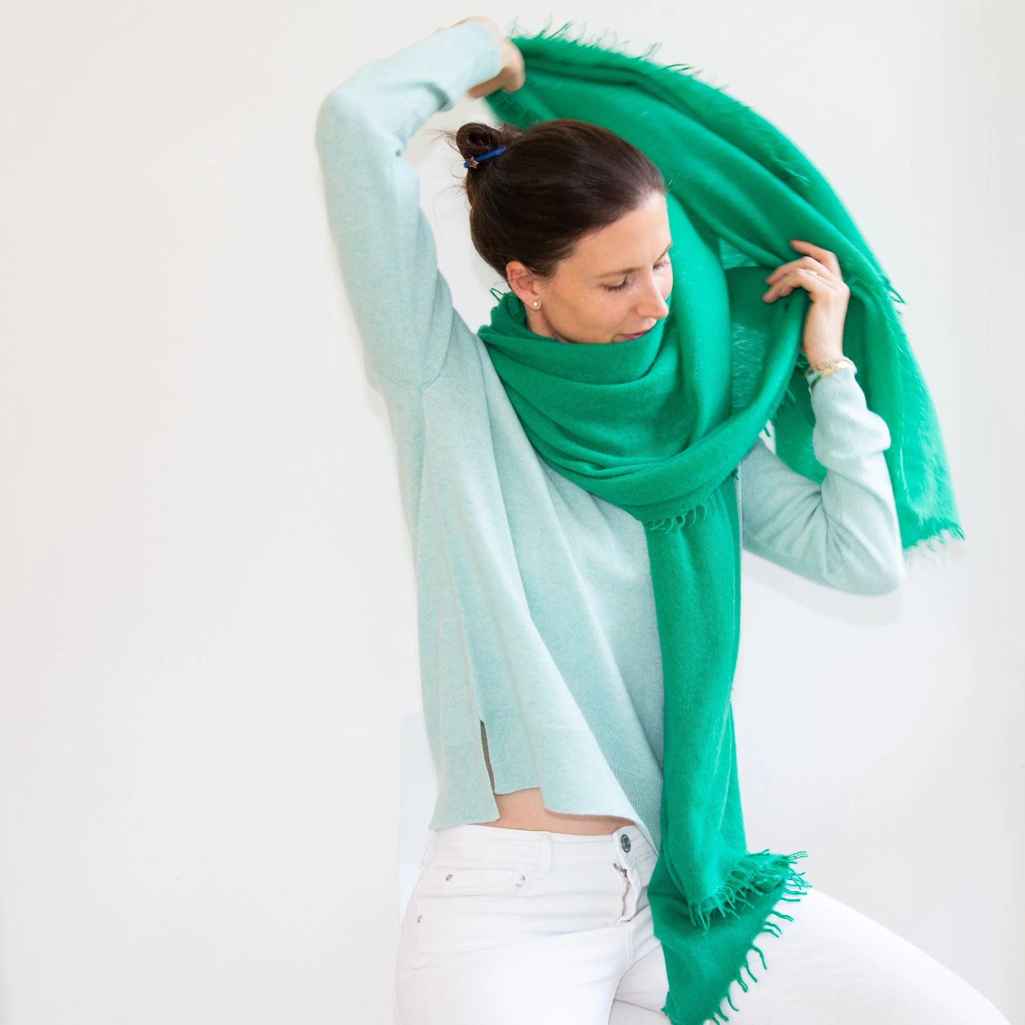 CAMILLE scarf with color block