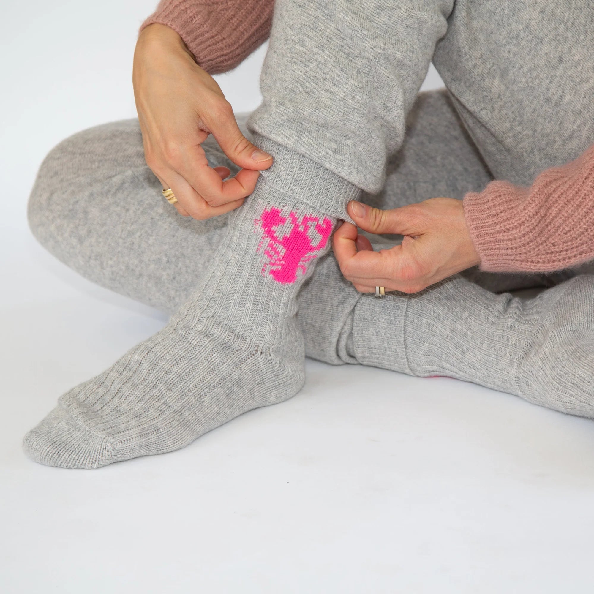 PAPA LOBSTER cashmere socks