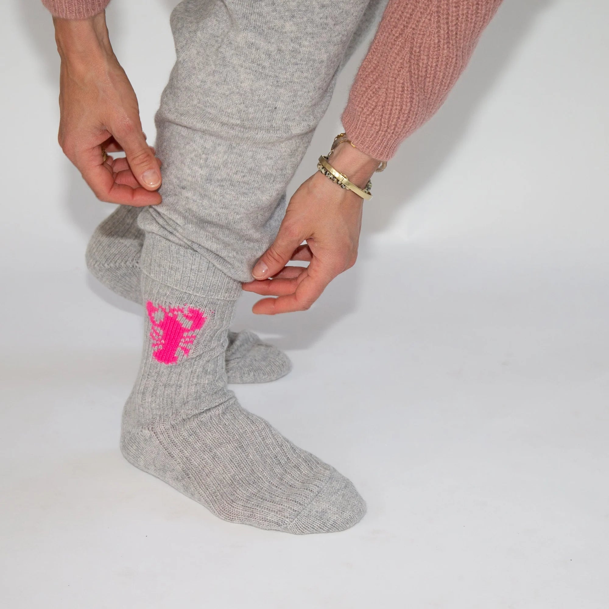 PAPA LOBSTER cashmere socks